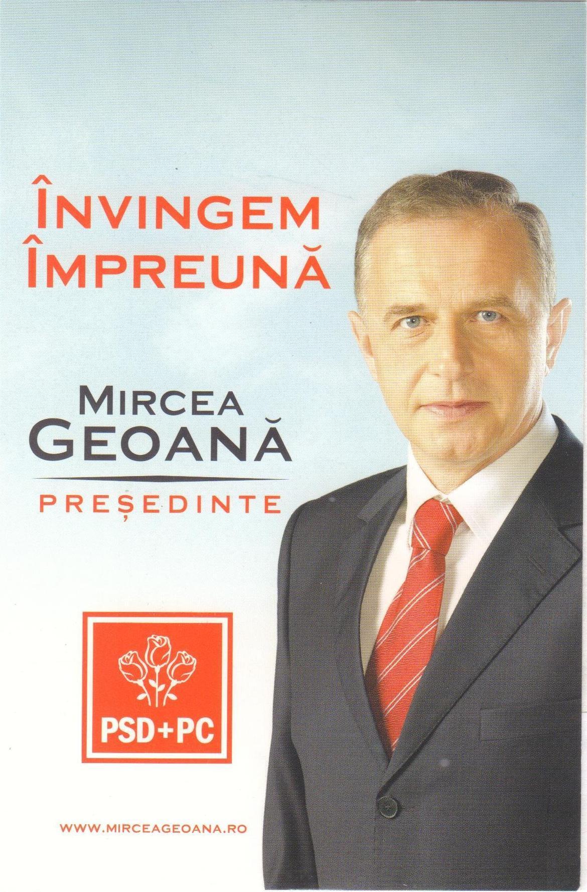 Fluturaș electoral - Mircea Geoană, președinte (PSD+PC)