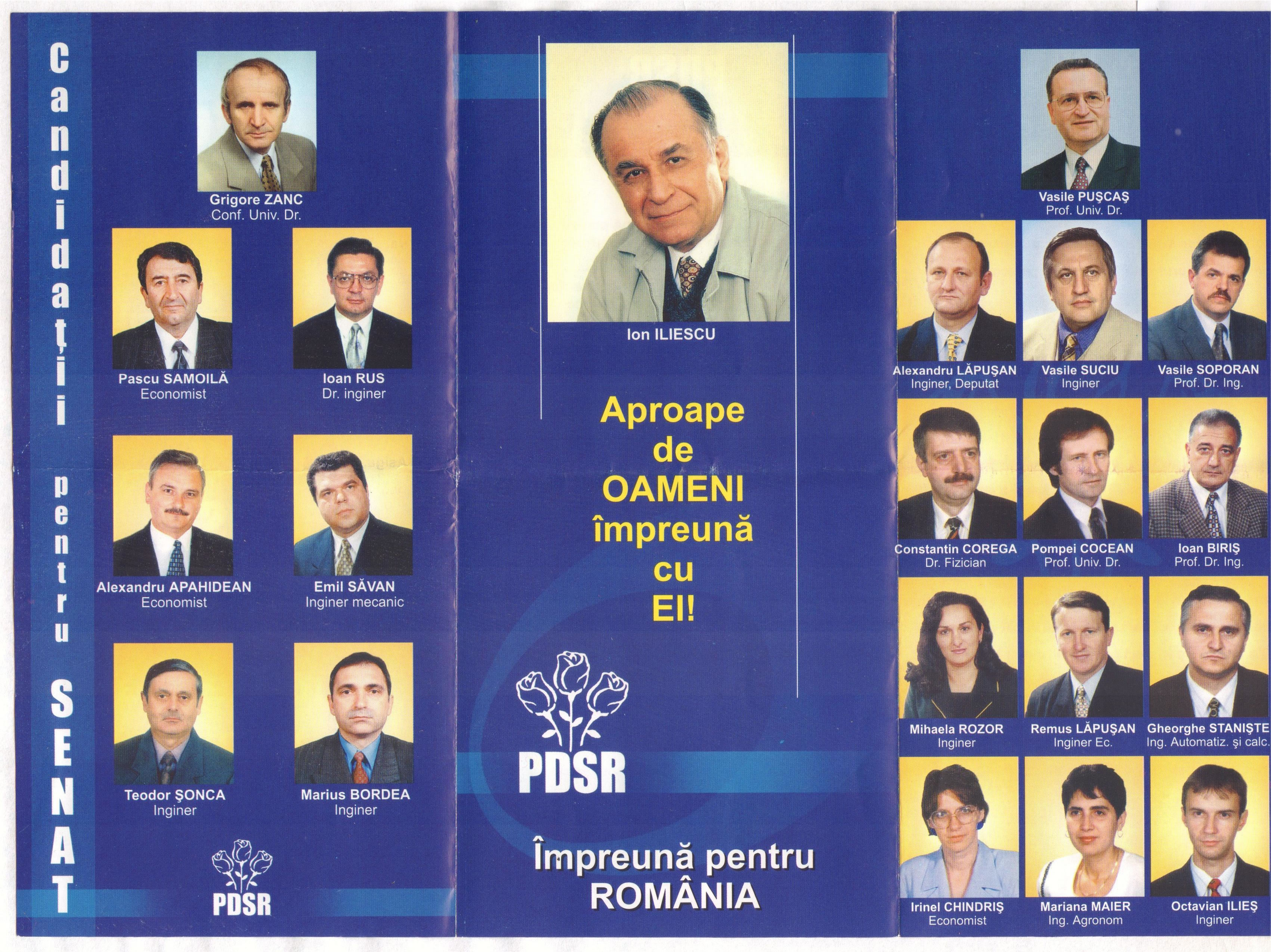 Pliant electoral - „Împreună pentru România‟ (PDSR)