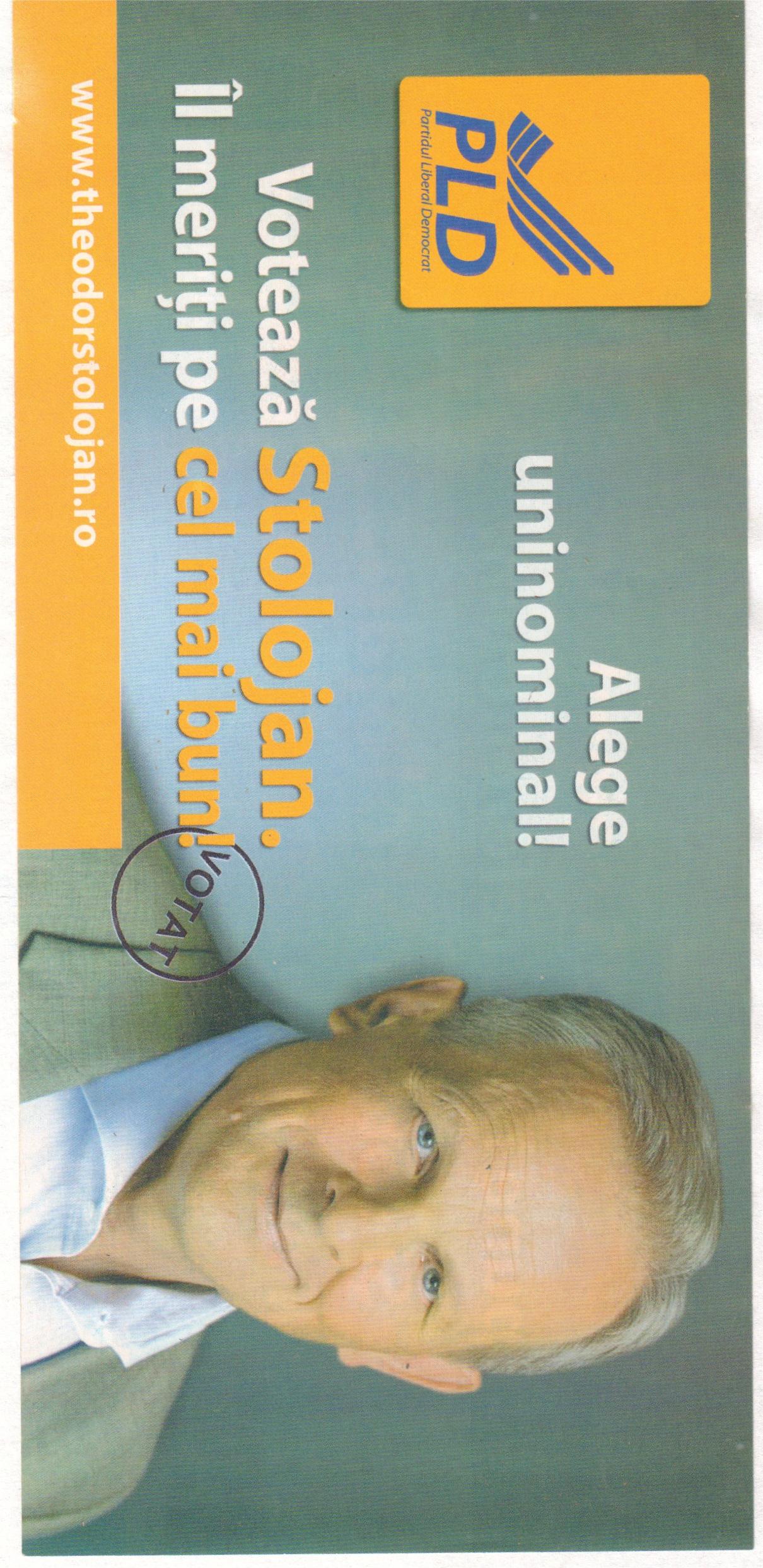 Election leaflet - Theodor Stolojan (PLD)