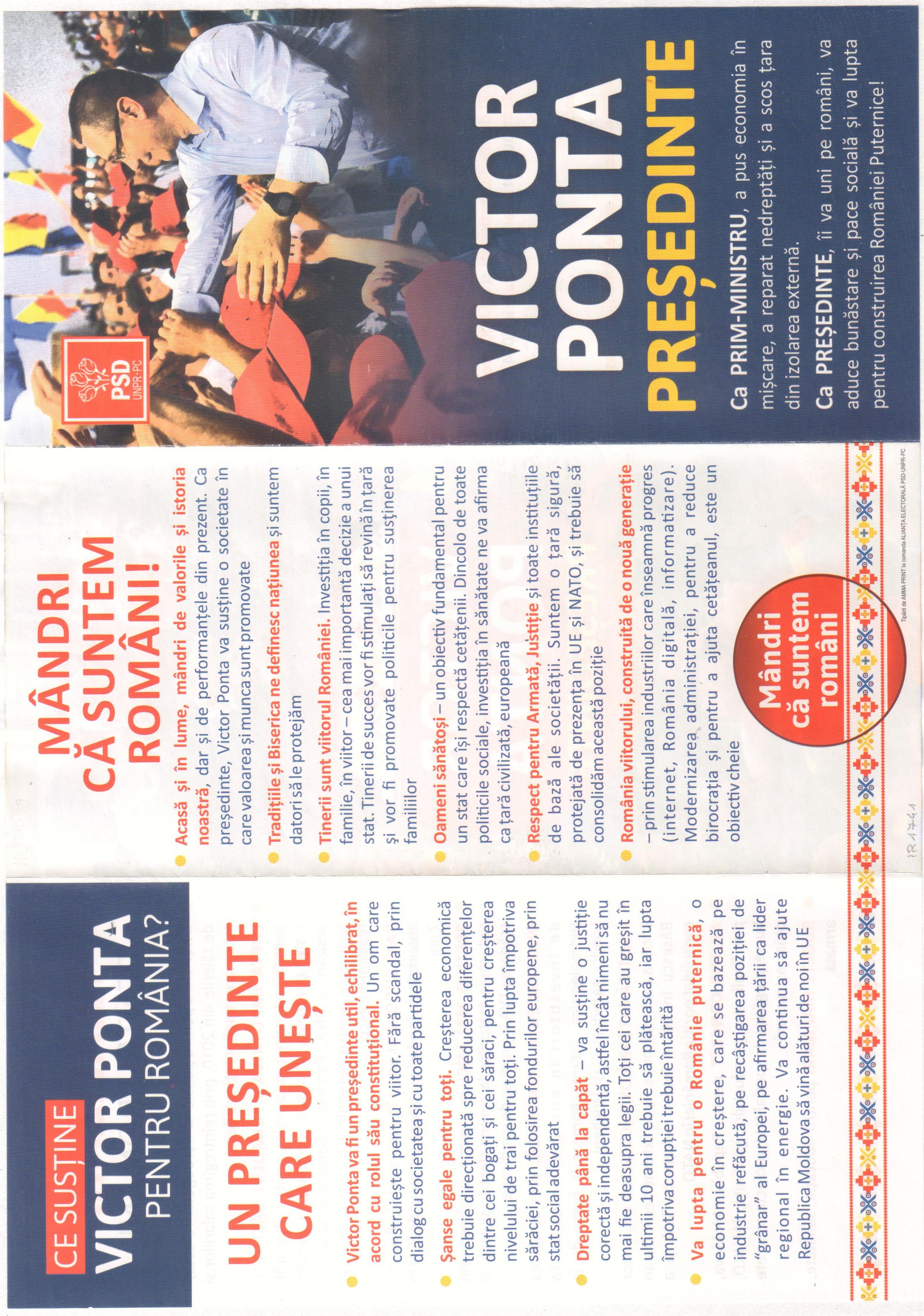 Election leaflet - Victor Ponta (PSD)