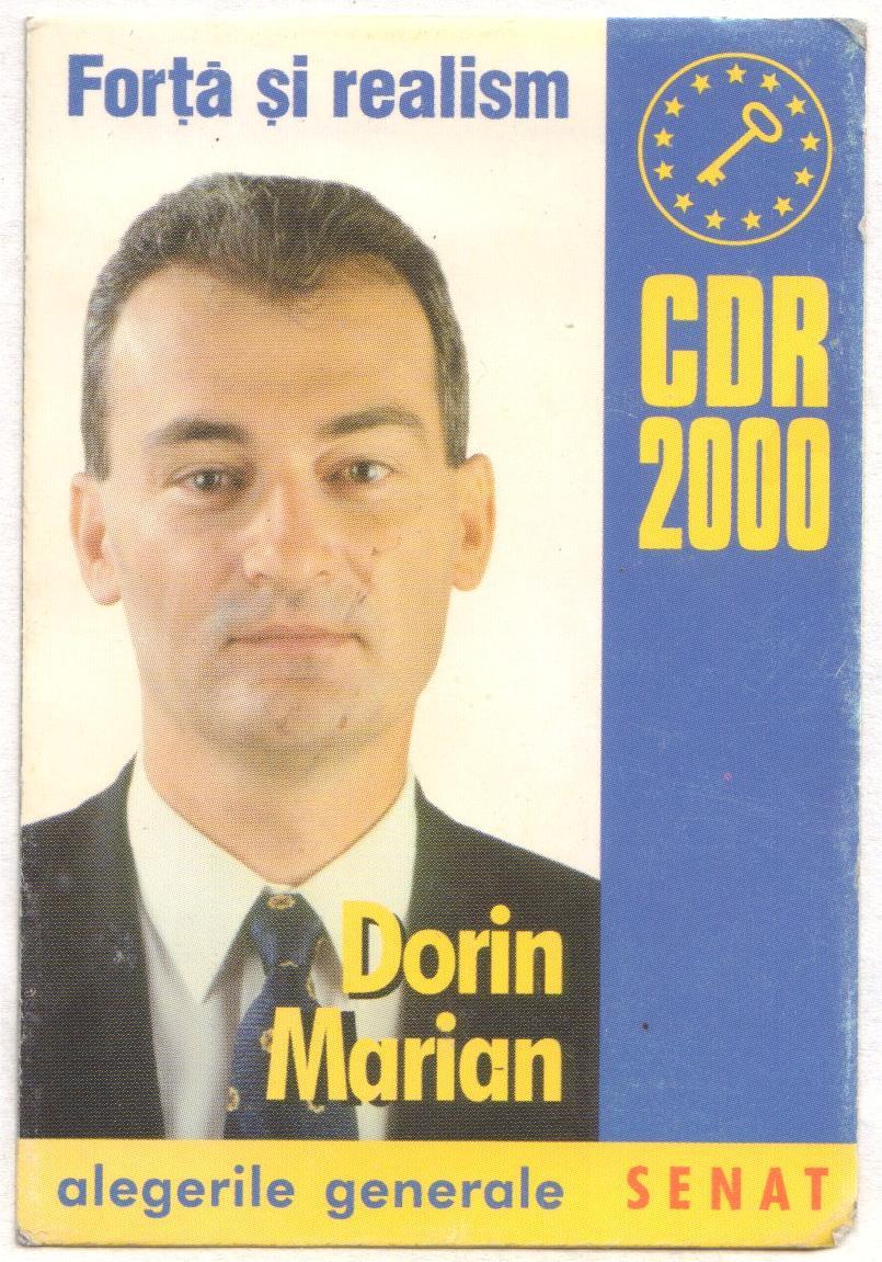 Calendar electoral 2001 - Dorin Marian, alegerile generale Senat (CDR 2000)