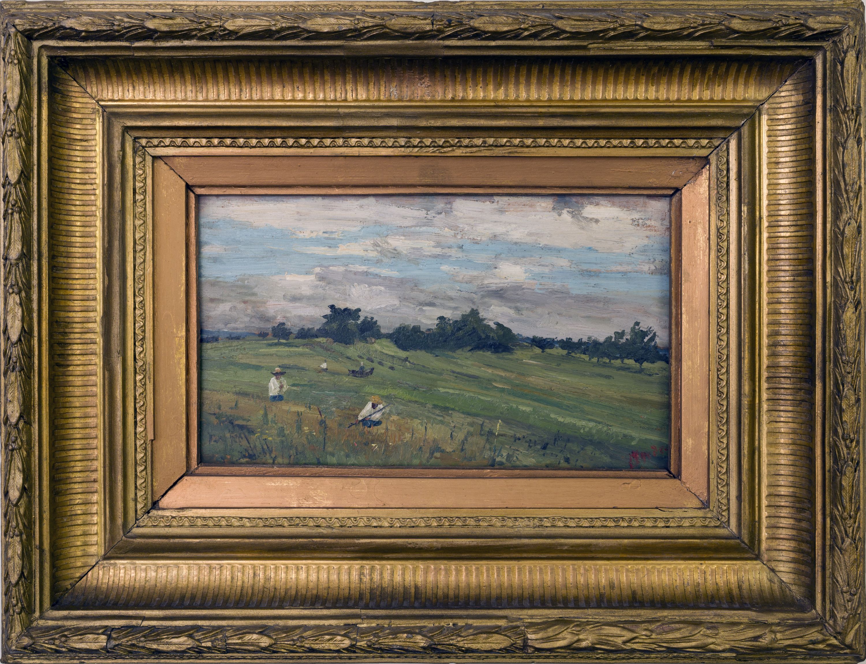 Field landscape with two figures