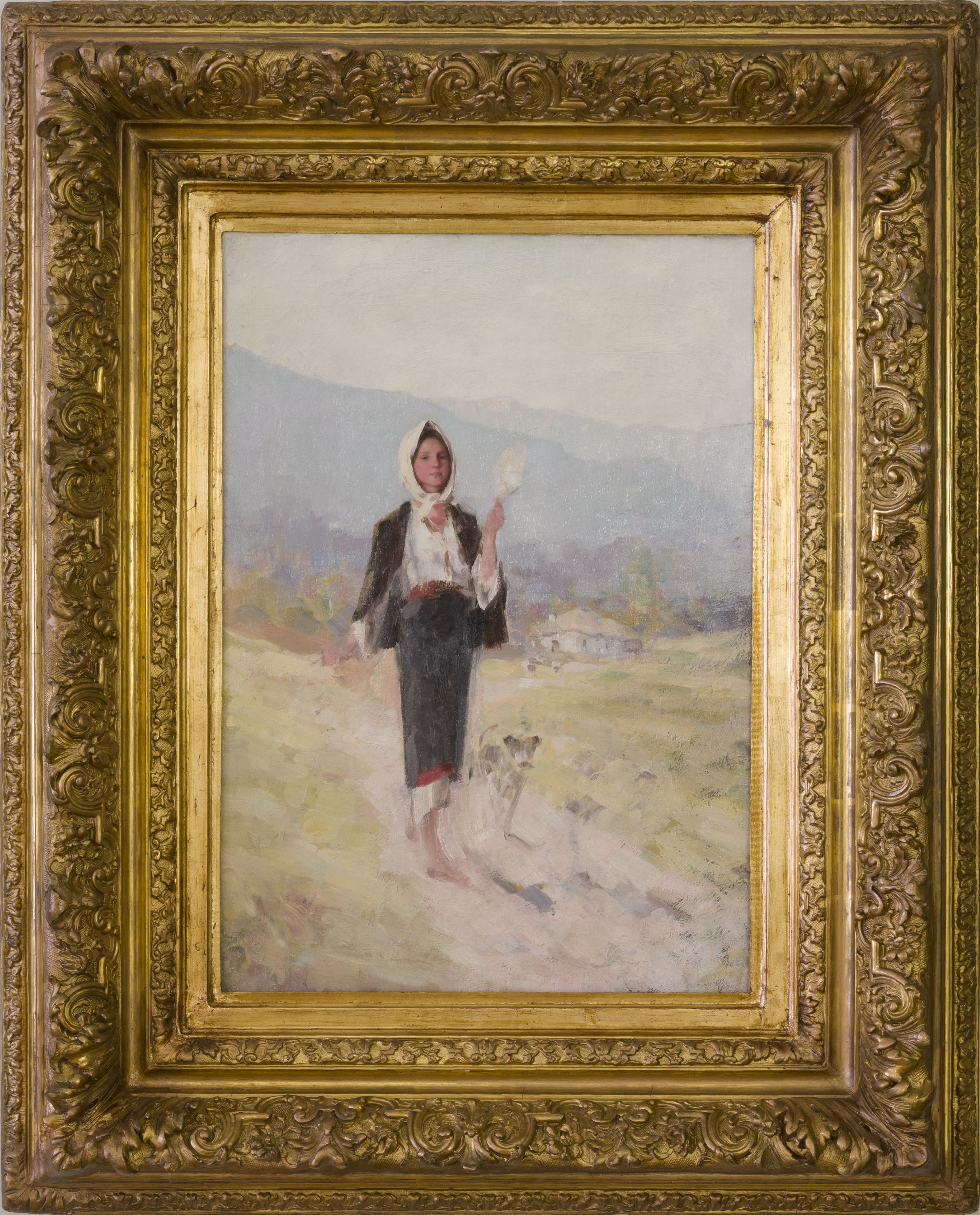 Peasant woman with distaff
